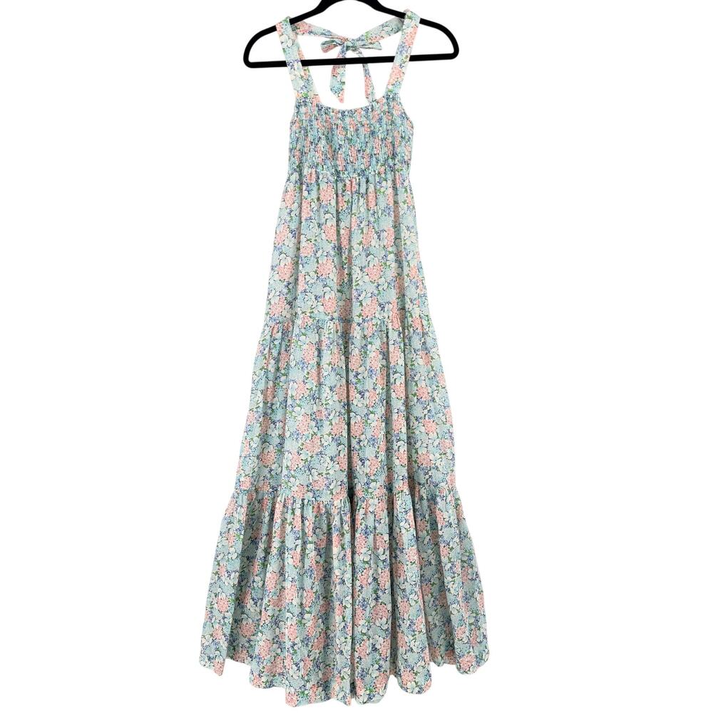 Vtg 70s Sharon's World Rothfeld Floral Prairie Cottagecore Smocked Maxi Dress